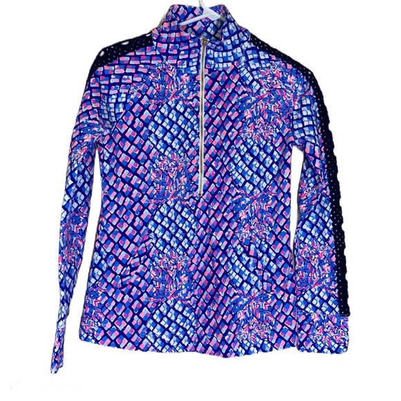 NWT Lilly Pulitzer UPF 50+ Skipper Popover Multi Royal Purple Size XXS - Picture 1 of 12